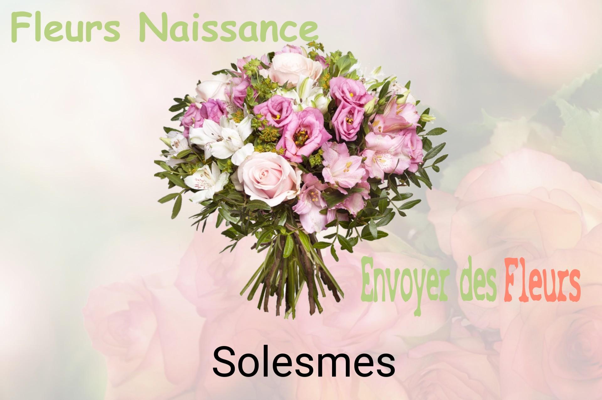 Bouquet de fleurs de naissance livré à Solesmes